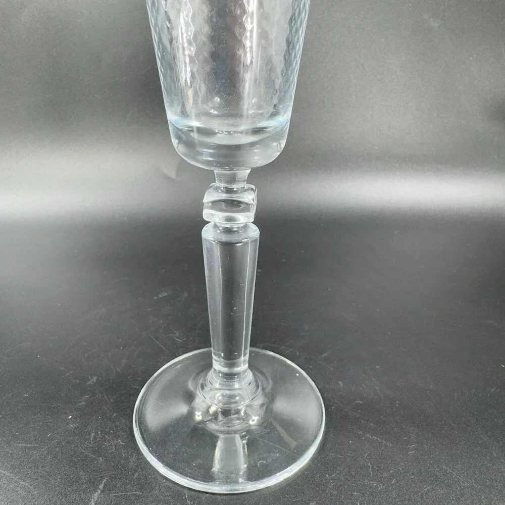 Champagne Flutes Crystal Glasses Honeycomb Pattern Set 2 Drinking‎ Glasses Cups